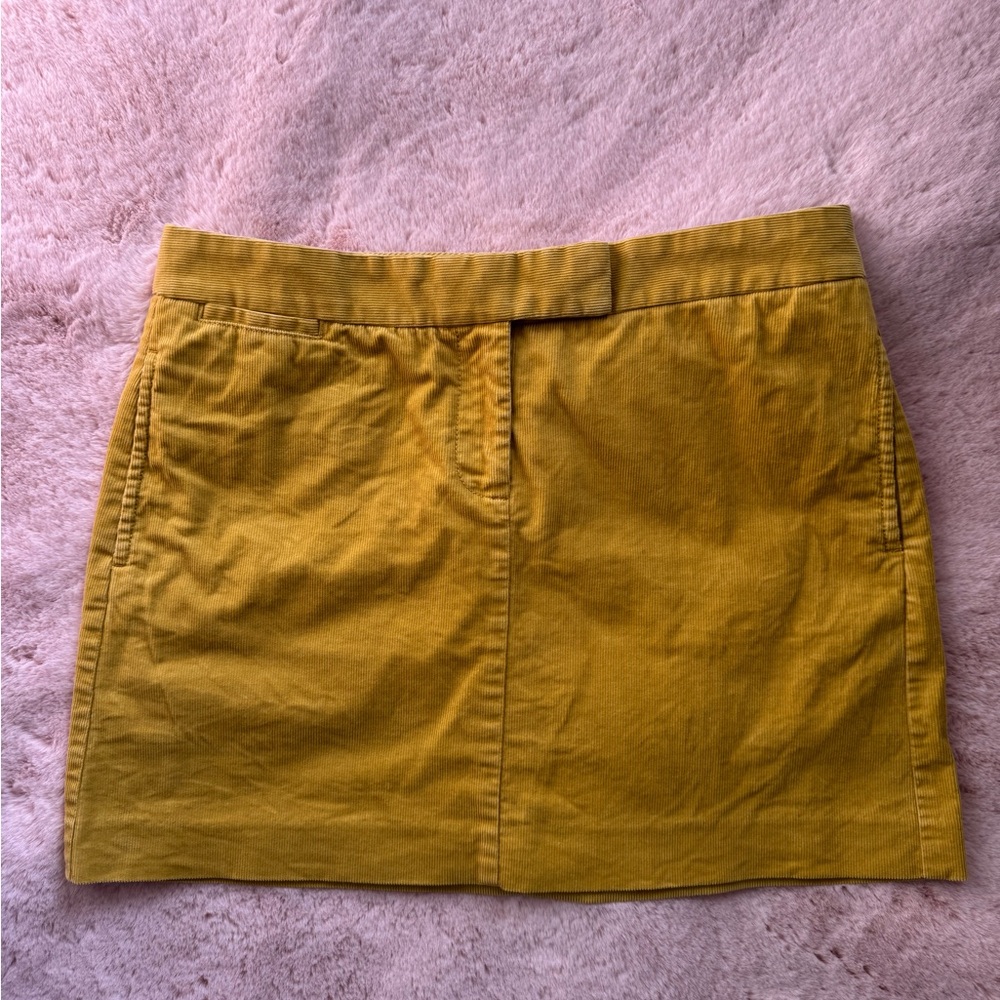 J.Crew Mustard Yellow Corduroy Mini Skirt